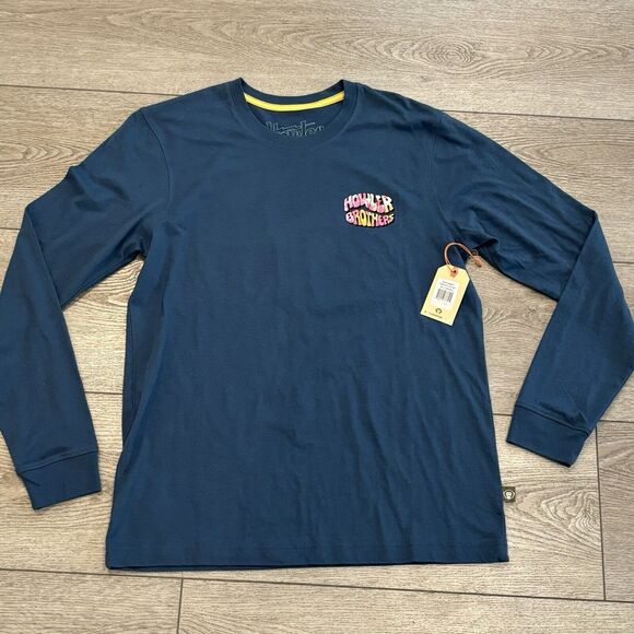 Howler Bros Long Sleeve T-Shirt Mens Small Bubblegum Key Largo Blue Casual NWT - Picture 1 of 8